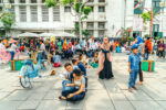 Bustling Fatahilah Square in Jakarta, Indonesia
